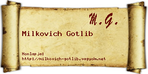Milkovich Gotlib névjegykártya